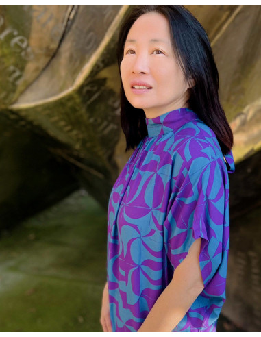 Tessuto twill di viscosa Purple retro - My Dress Made