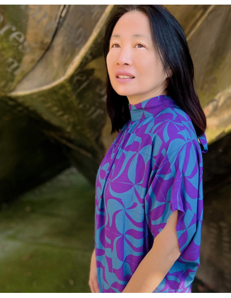 Tessuto twill di viscosa Purple retro - My Dress Made