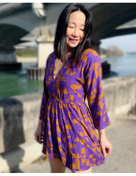 Tessuto twill di viscosa Purple rain - My Dress Made