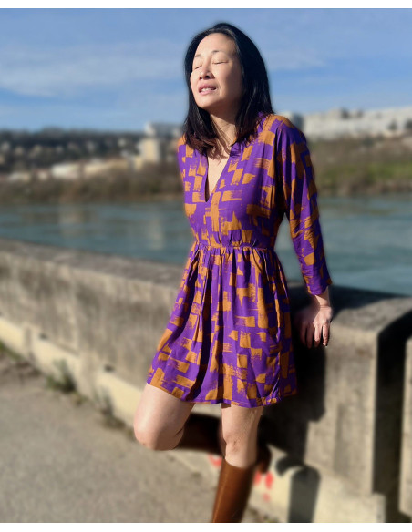 Tessuto twill di viscosa Purple rain - My Dress Made