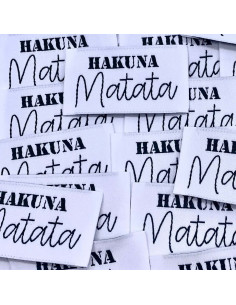 Set di 5 etichette tessute da cucire Hakuna Matata