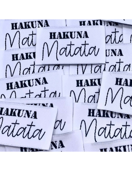 Set di 5 etichette tessute da cucire Hakuna Matata