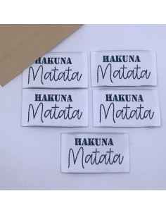 Set di 5 etichette tessute da cucire Hakuna Matata 2