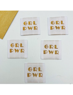Set di 5 etichette tessute da cucire Girl Power 2