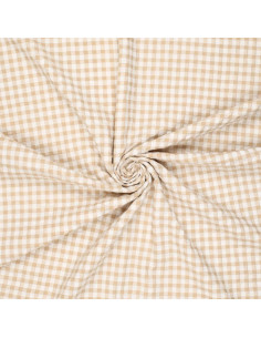 Tessuto Seersucker a quadri - Beige