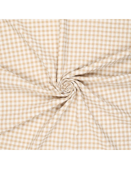 Tessuto Seersucker a quadri - Beige