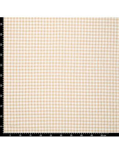 Tessuto Seersucker a quadri - Beige