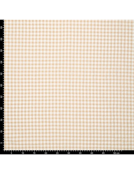 Tessuto Seersucker a quadri - Beige