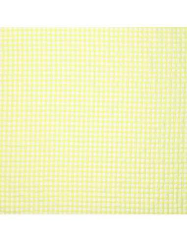 Tessuto Seersucker a quadri - Giallo