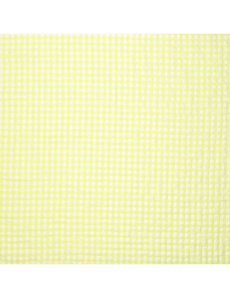 Tessuto Seersucker a quadri - Giallo