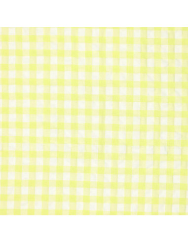 Tessuto Seersucker a quadri - Giallo