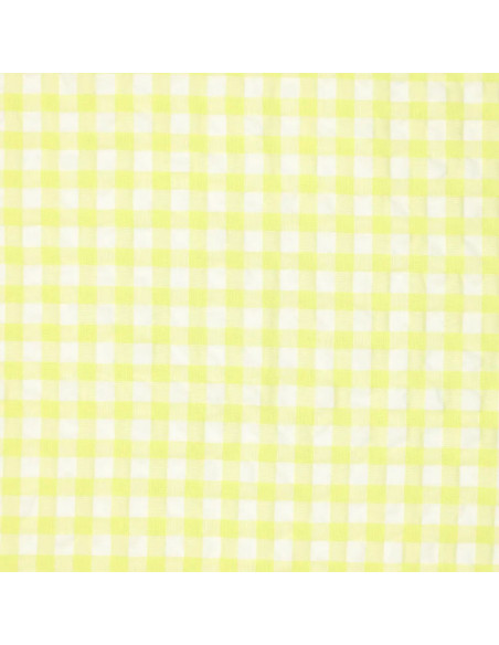 Tessuto Seersucker a quadri - Giallo
