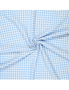 Tessuto Seersucker a quadri - Blu
