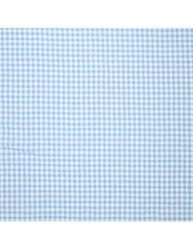 Tessuto Seersucker a quadri - Blu