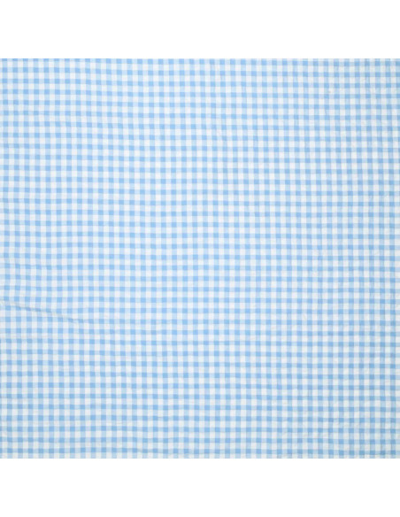 Tessuto Seersucker a quadri - Blu