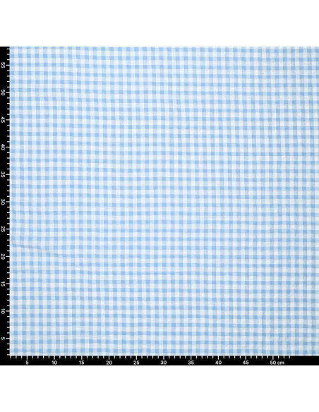 Tessuto Seersucker a quadri - Blu