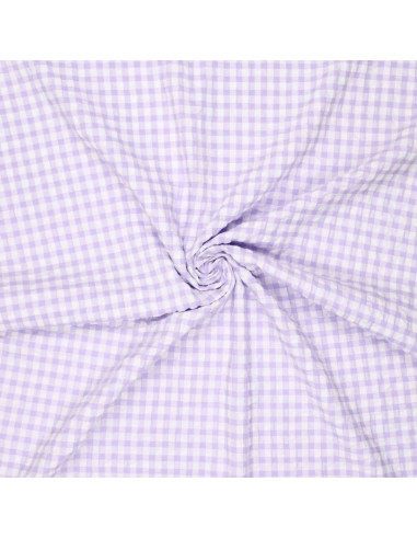 Tessuto Seersucker a quadri - Viola