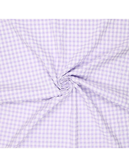 Tessuto Seersucker a quadri - Viola