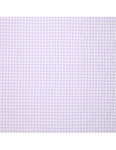 Tessuto Seersucker a quadri - Viola
