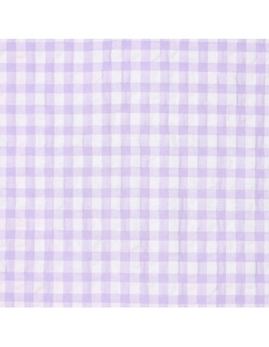 Tessuto Seersucker a quadri - Viola