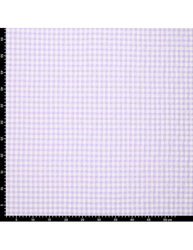 Tessuto Seersucker a quadri - Viola