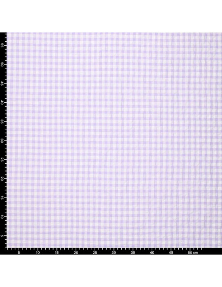 Tessuto Seersucker a quadri - Viola