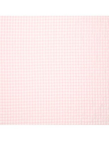 Tessuto Seersucker a quadri - Rosa