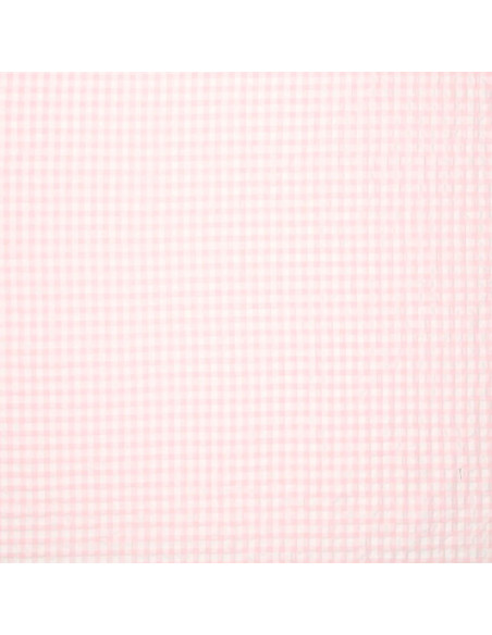 Tessuto Seersucker a quadri - Rosa