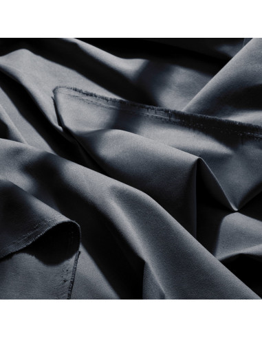 Tessuto gabardine di cotone light Deep Charcoal - Atelier Brunette