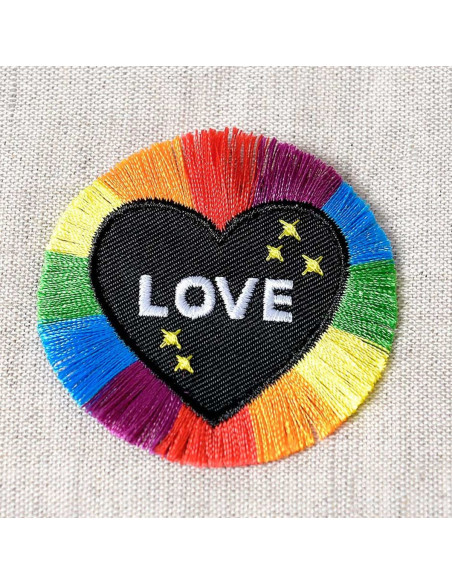 Toppa termoadesiva cuore LOVE - Multicolore