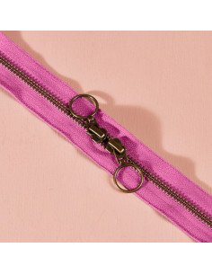 Chiusura a doppio cursore in ottone Bubble Gum 60 cm - Atelier Brunette