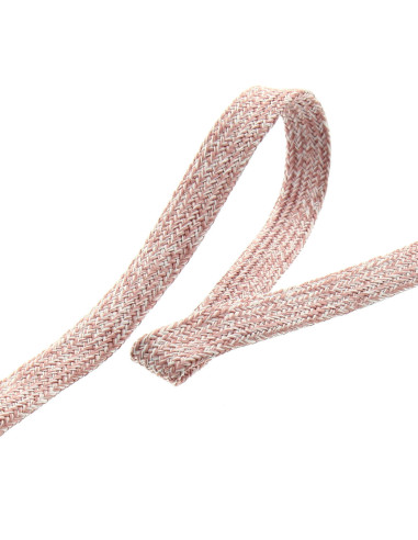 Cordone intrecciato piatto mélange - Rosa