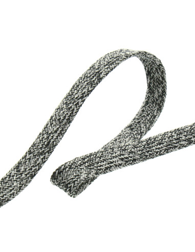 Cordone intrecciato piatto mélange - Antracite