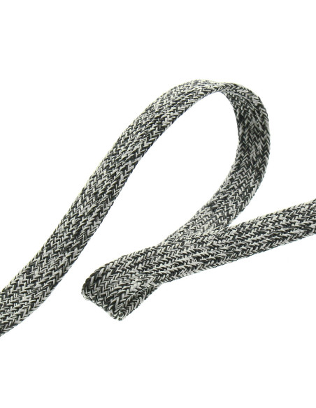 Cordone intrecciato piatto mélange - Antracite