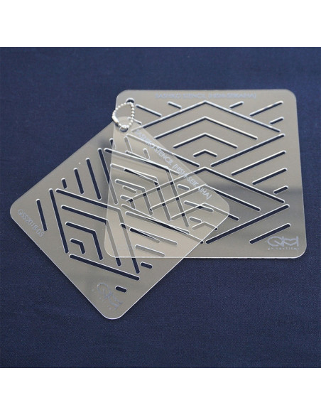 Set di 2 modelli per stencil sashiko - Hishi-Seikaiha