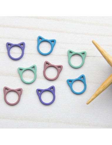 Set di 8 marcapunti chiusi - Gatto colorato