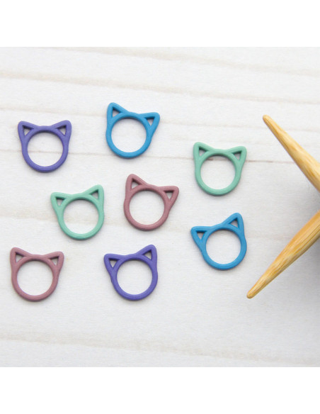 Set di 8 marcapunti chiusi - Gatto colorato
