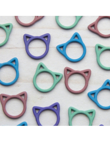 Set di 8 marcapunti chiusi - Gatto colorato