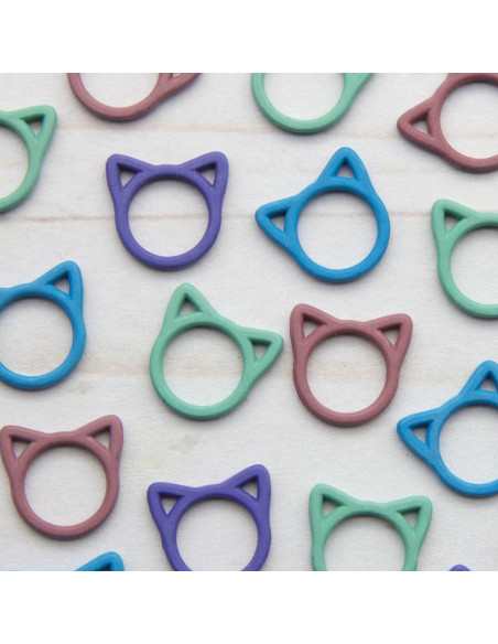 Set di 8 marcapunti chiusi - Gatto colorato
