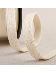 Cordone intrecciato piatto lurex - Ecru