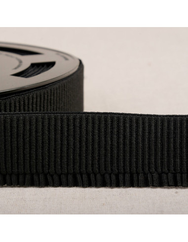 Elastico a coste per gonna - Nero