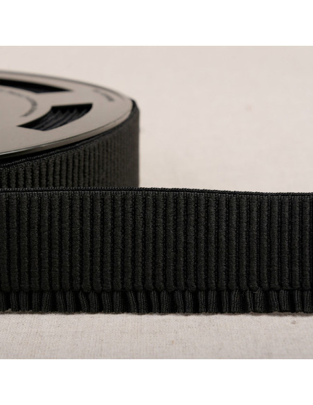 Elastico a coste per gonna - Nero