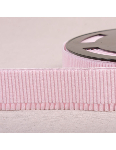 Bordo elastico a coste per gonna - Rosa