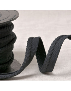 Cordoncino con profilo a spina di pesce - Nero