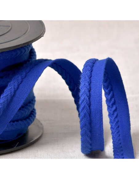 Cordoncino con profilo a spina di pesce - Blu reale