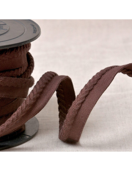 Cordoncino con profilo a chevron - Marrone scuro