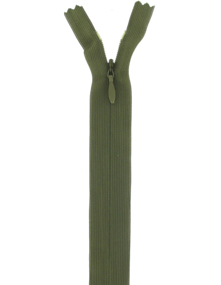 Cerniera invisibile - Verde kaki scuro