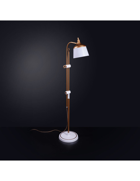 Lampada da terra con lente d'ingrandimento, vassoio e pinza per telefono Daylight Anita