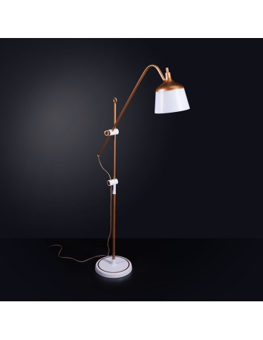Lampada da terra con lente d'ingrandimento, vassoio e pinza per telefono Daylight Anita