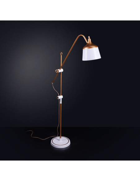 Lampada da terra con lente d'ingrandimento, vassoio e pinza per telefono Daylight Anita